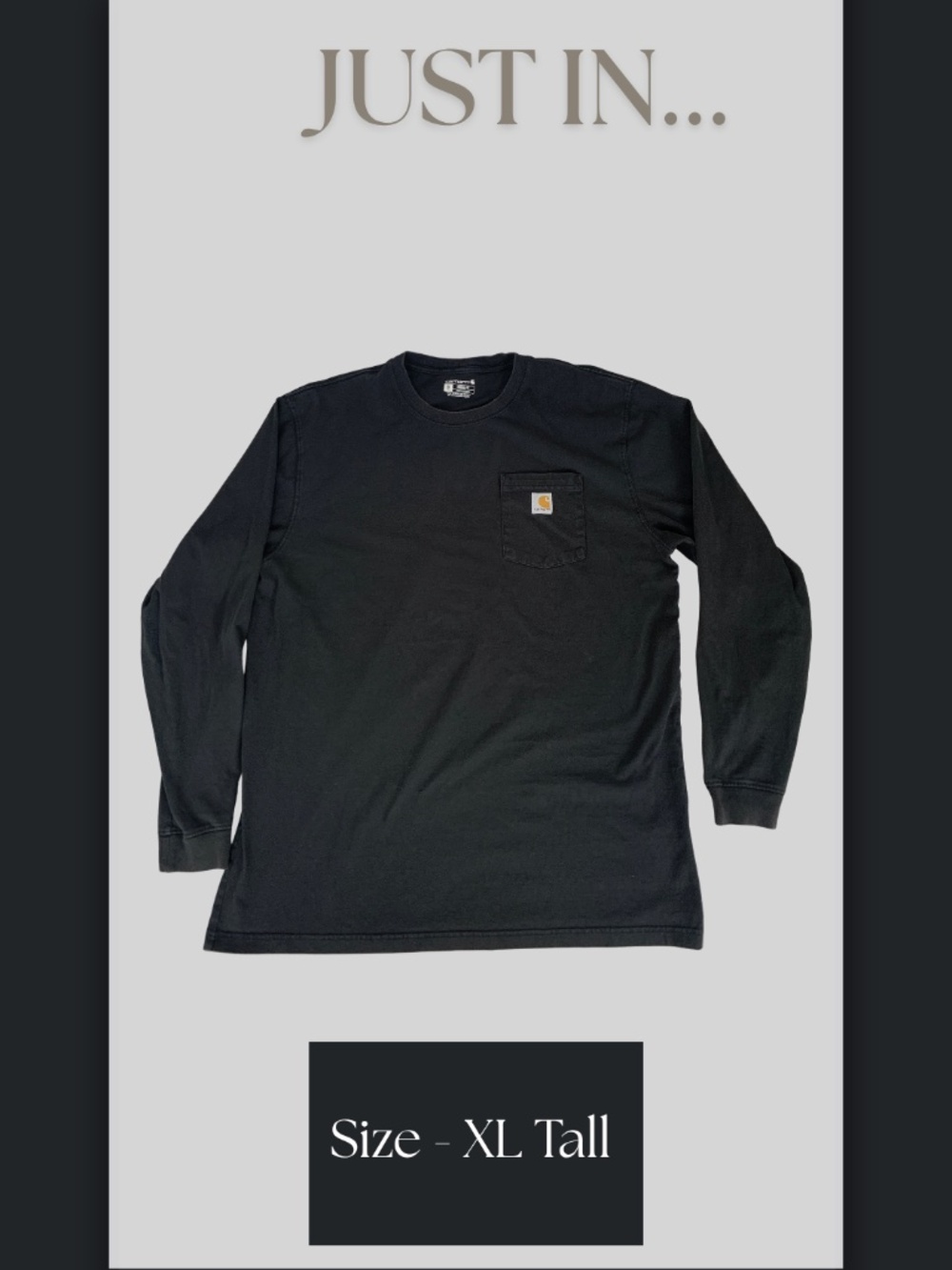 Carhartt K126 Long Sleeve Pocket Tee Black XL Workwear Outdoor Gorpcore
